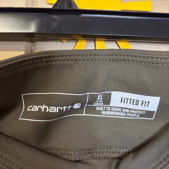 Carhartt Womens Fitted Fit Midweight Leggings Side Pockets Olive Green XL 16/18 - Picture 3 of 5